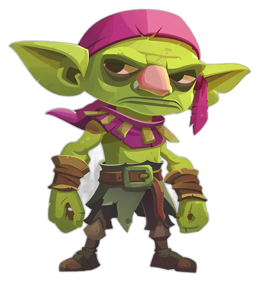 Stylized Grumpy Lime Goblin