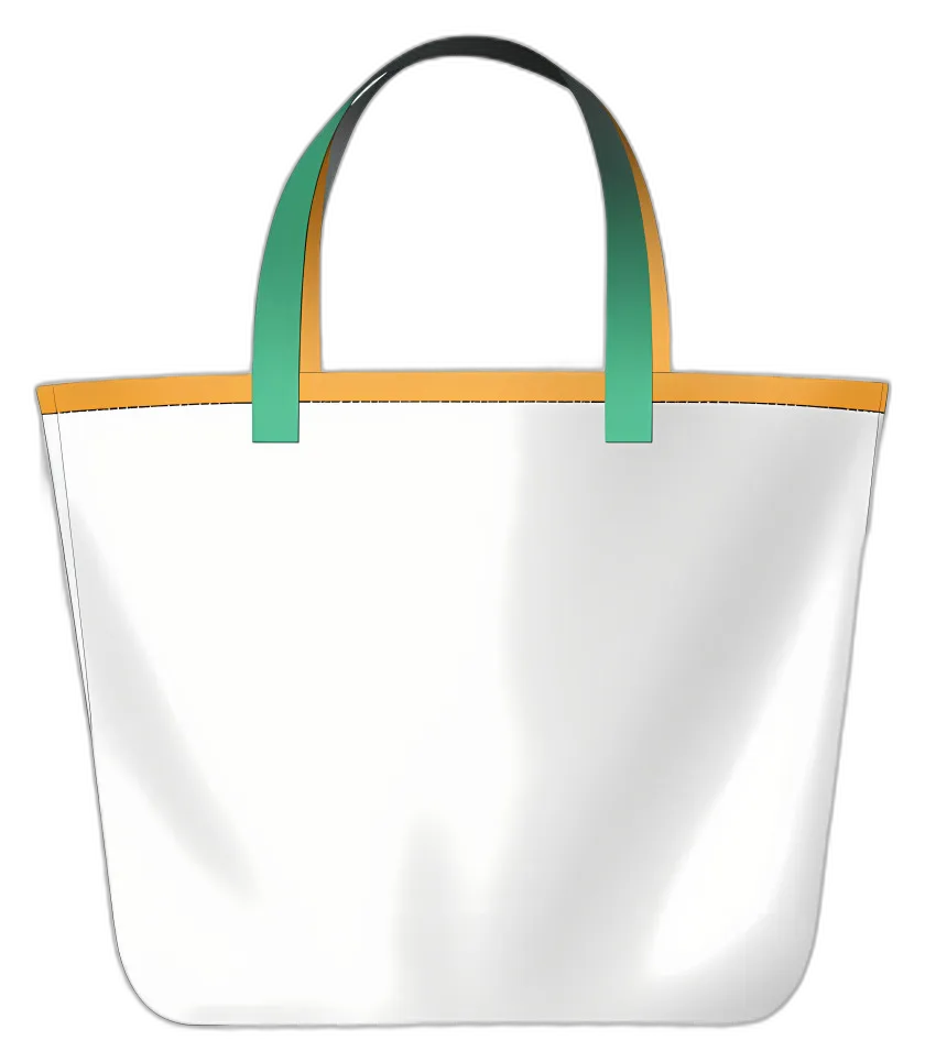 Minimalist Tote Bag with Teal Handles