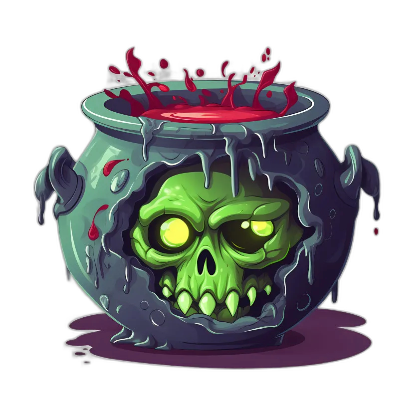 Glowing Skull Cauldron
