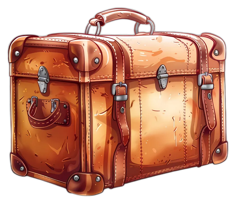 Vintage Leather Travel Suitcase