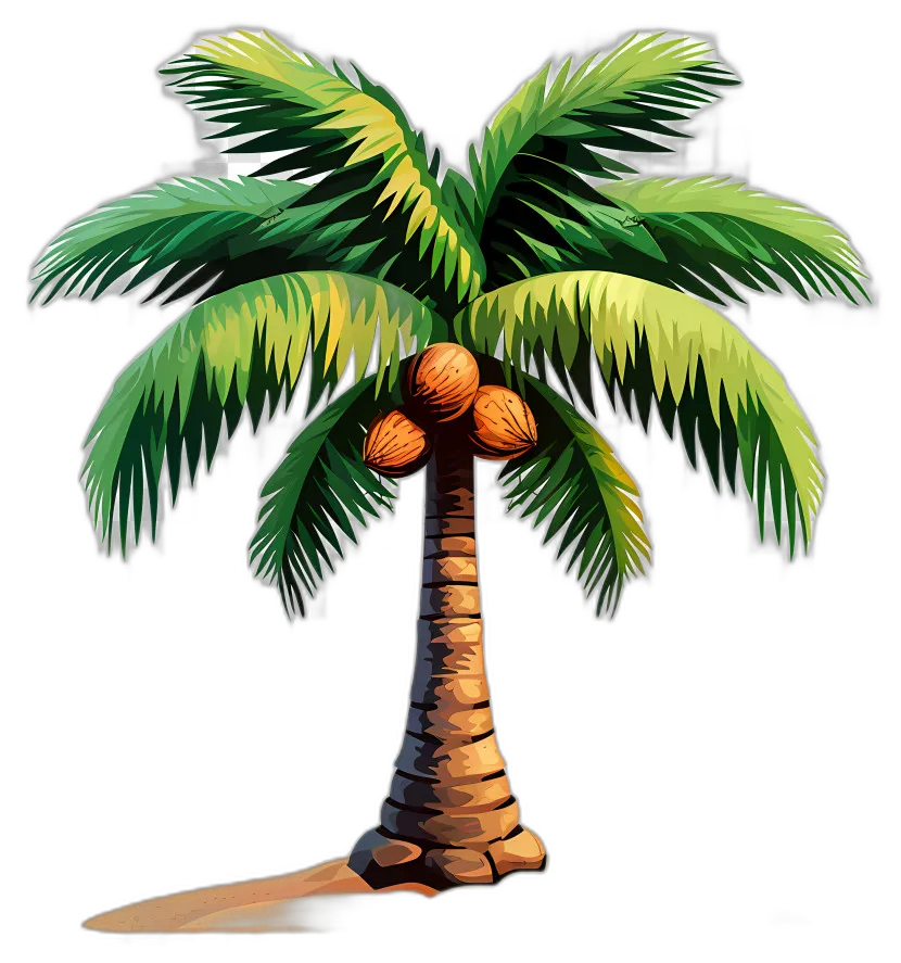 Stylized Coconut Palm Tree