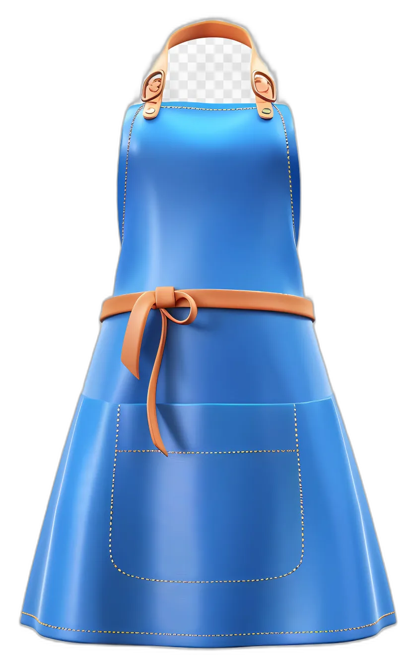 Royal Blue Leather Strap Apron