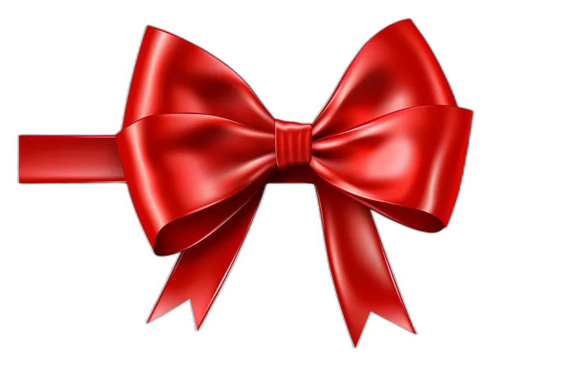 Elegant Red Satin Ribbon Bow