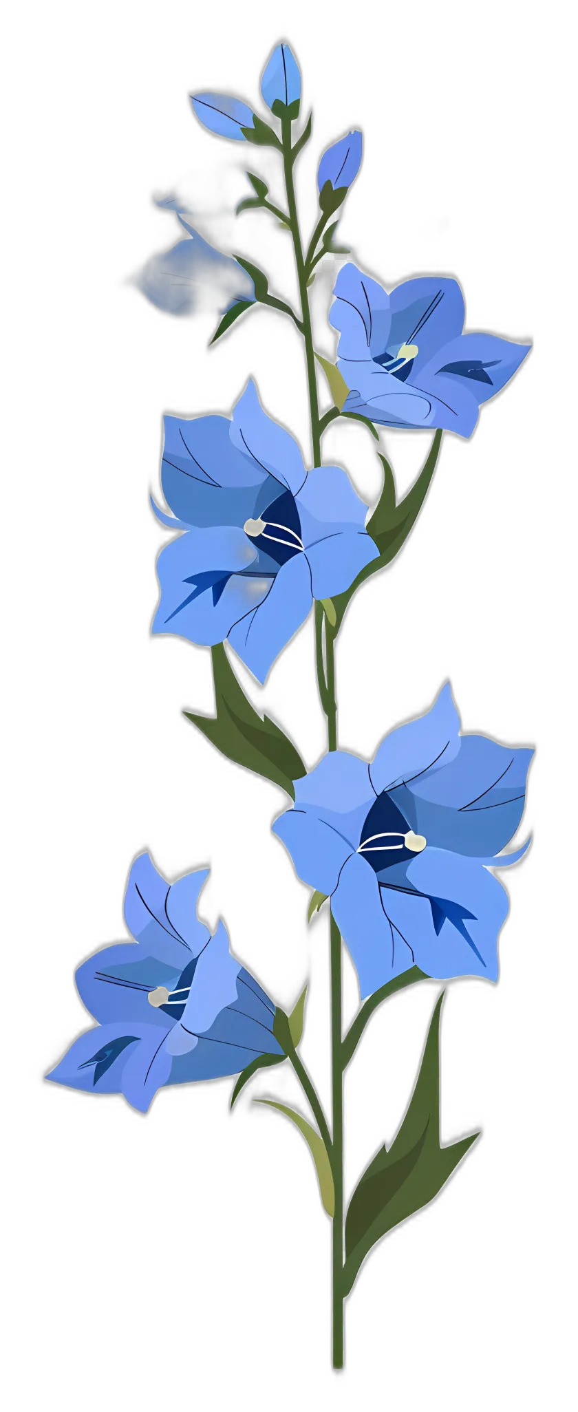Blue Bellflower Stem
