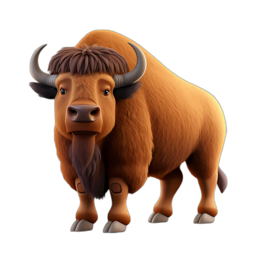 Stylized Cartoon Bison