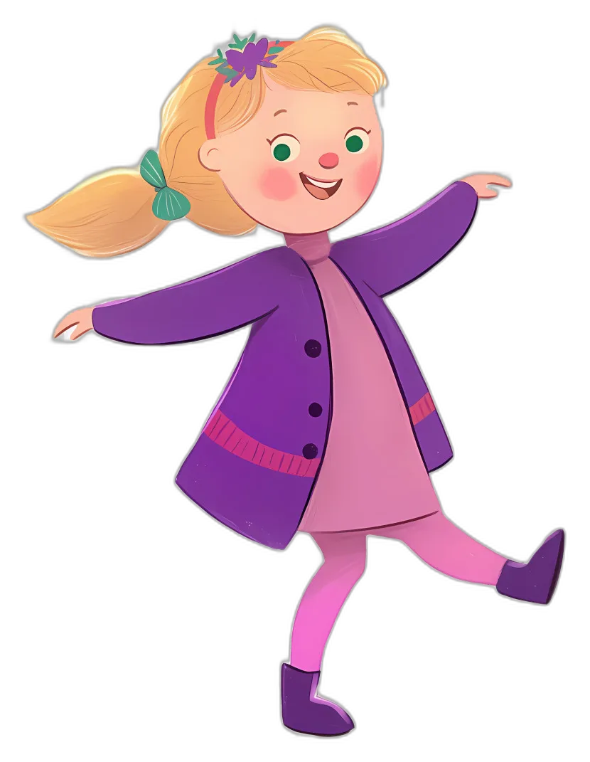 Dancing Blonde Cartoon Girl