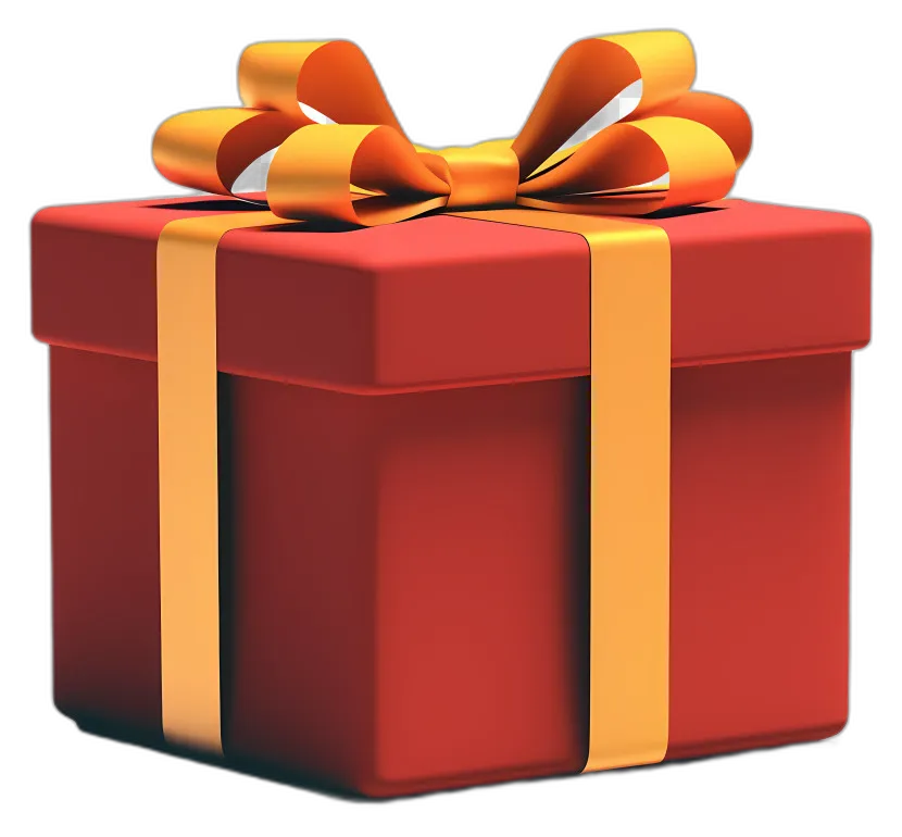 Red Gift Box with Golden Ribbon