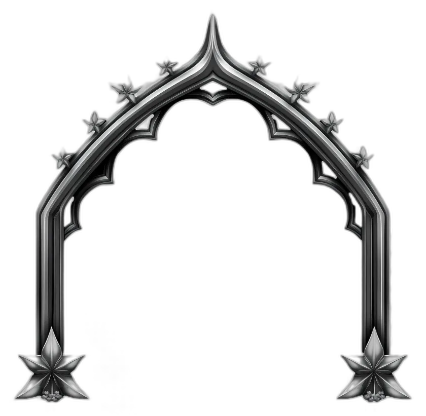 Ornate Gothic Metal Arch Border