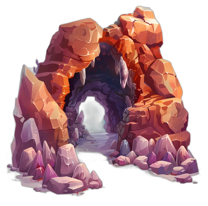 Stylized Cave Entrance Rock Formation