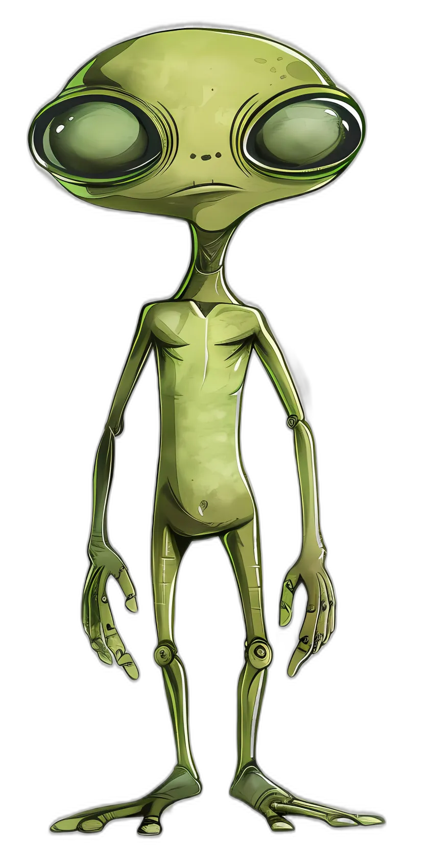 Cartoon Green Alien Character