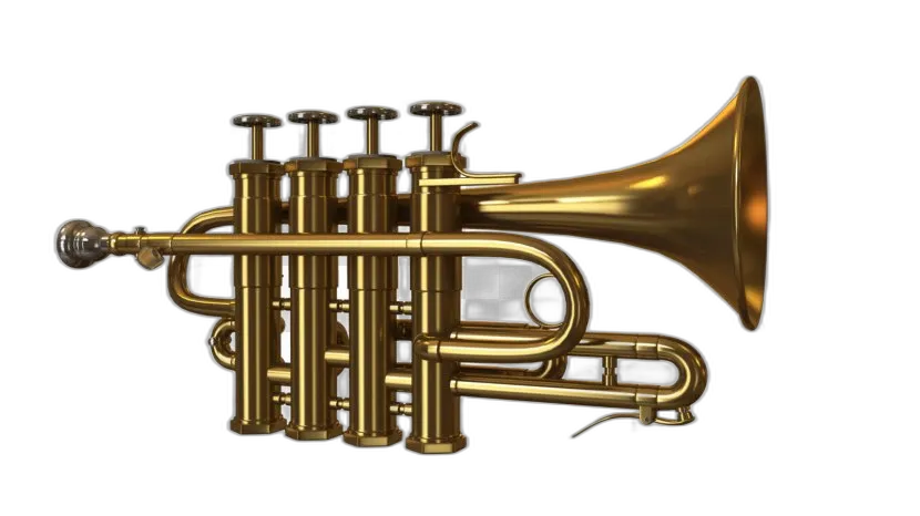 Golden Brass Cornet Instrument