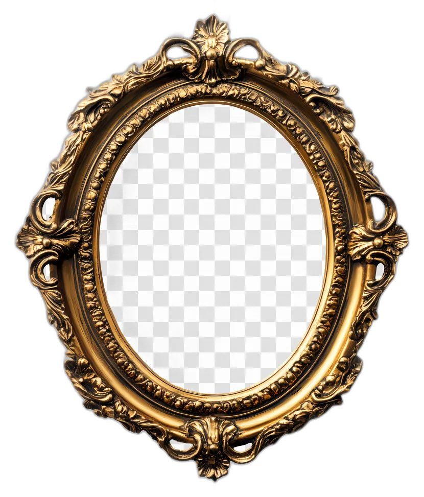 Ornate Gold Oval Baroque Frame
