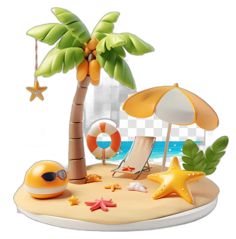 Tropical Beach Island Scene