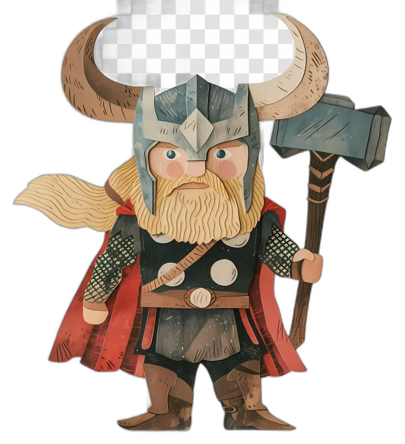 Cartoon Thor Paper Cut Art