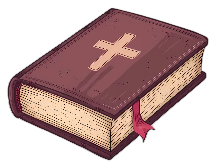 Antique Holy Bible Book with Cross