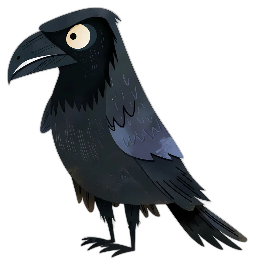 Stylized Cartoon Raven