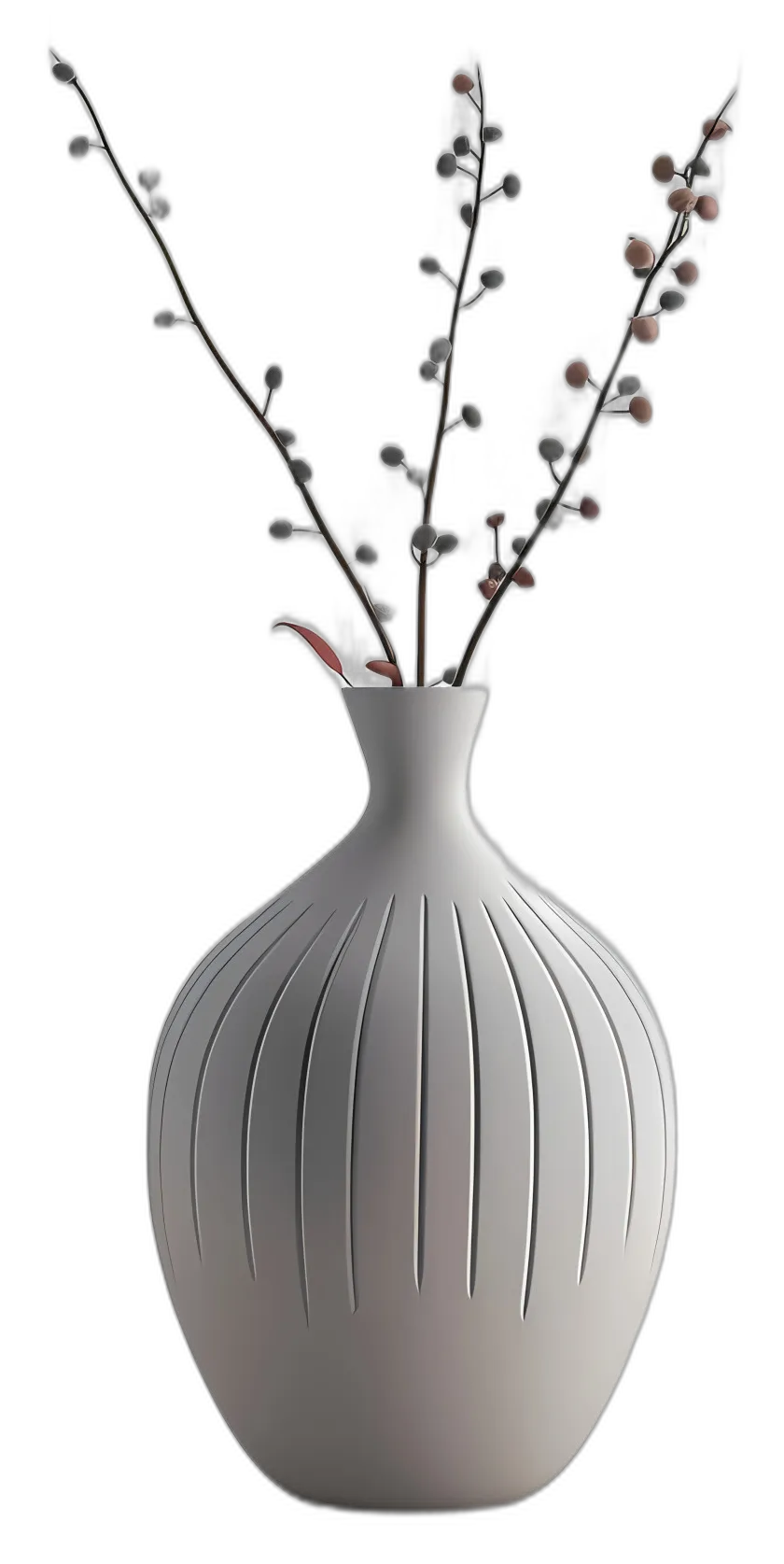 Modern Ribbed Ceramic Vase