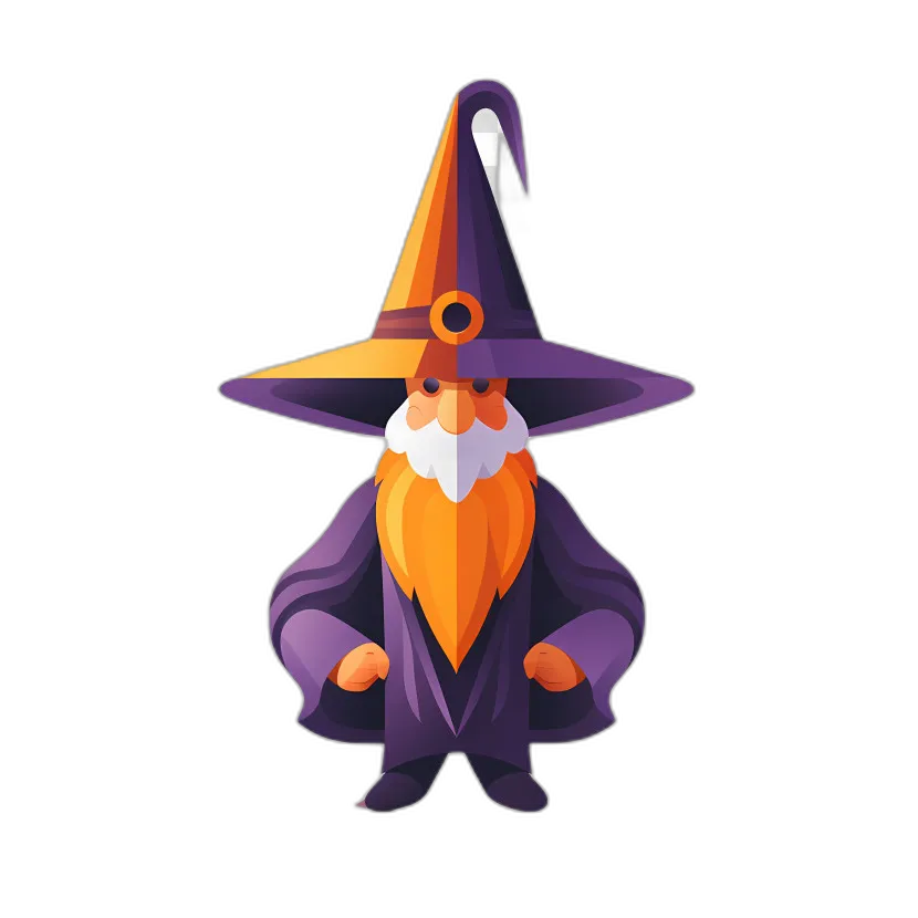 Whimsical Purple Hat Wizard