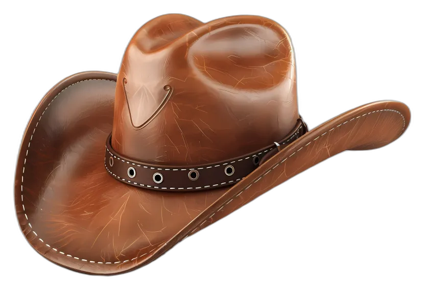 Brown Leather Cowboy Hat