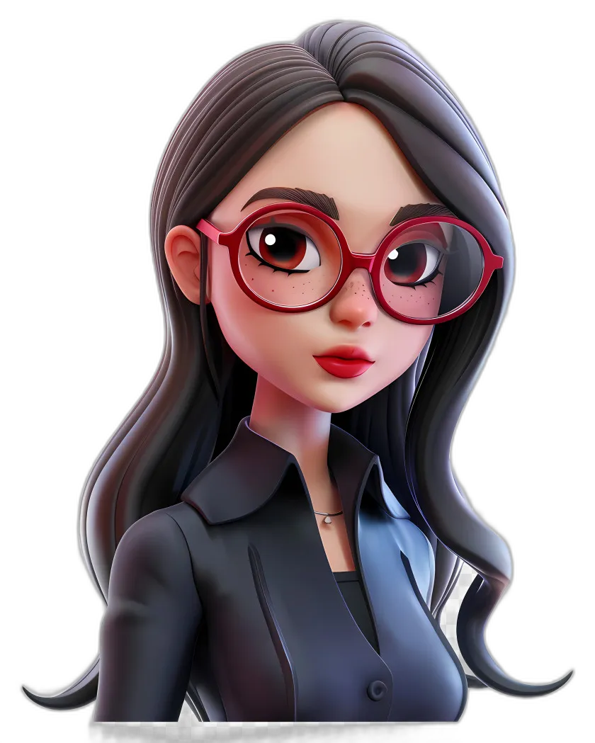 Stylized Woman with Red Glasses