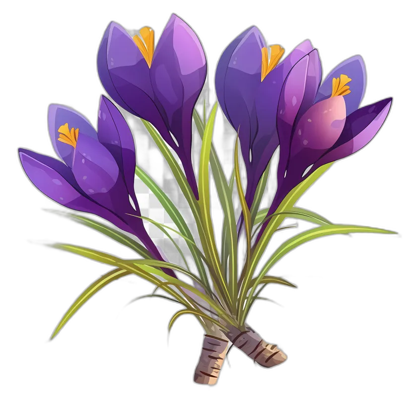 Spring Purple Crocus Flowers