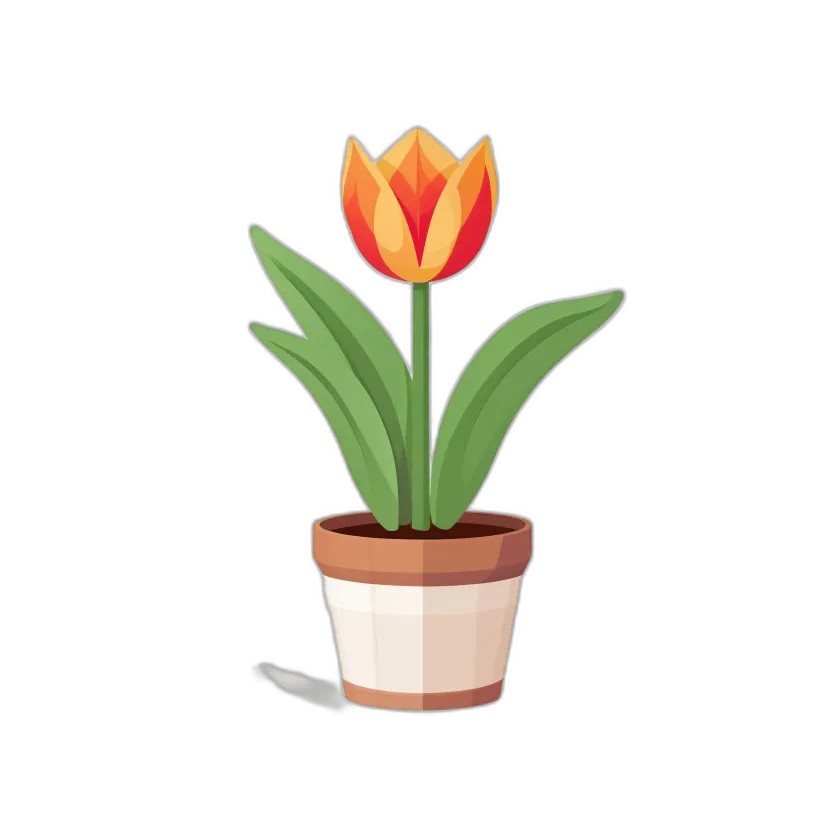 Stylized Potted Tulip