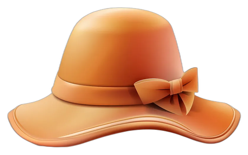 Peach Sun Hat with Ribbon Bow