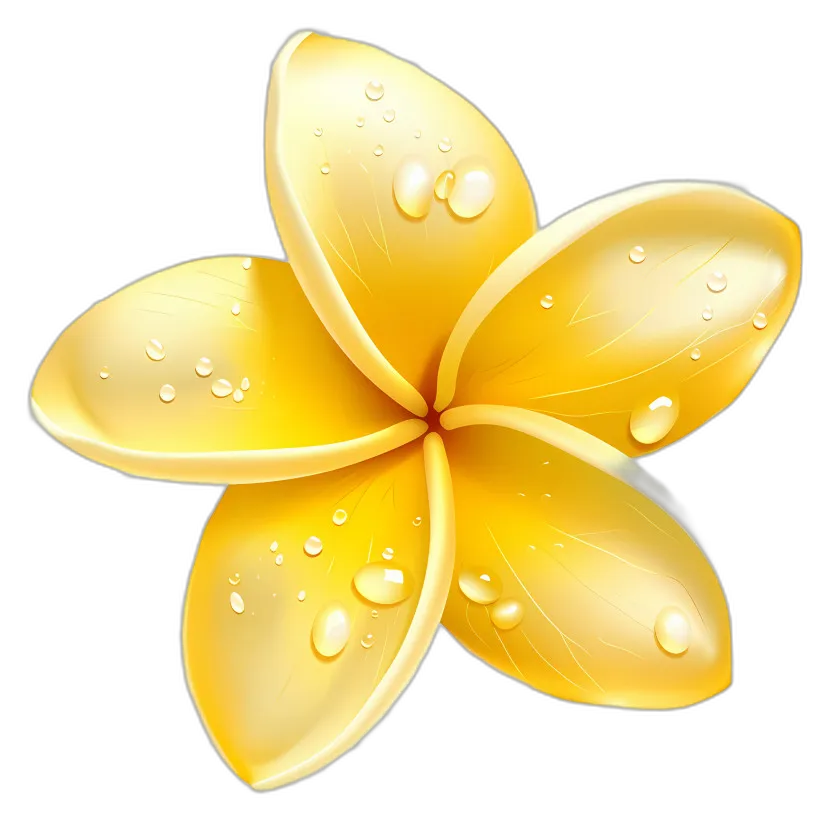 Dewy Yellow Plumeria Flower