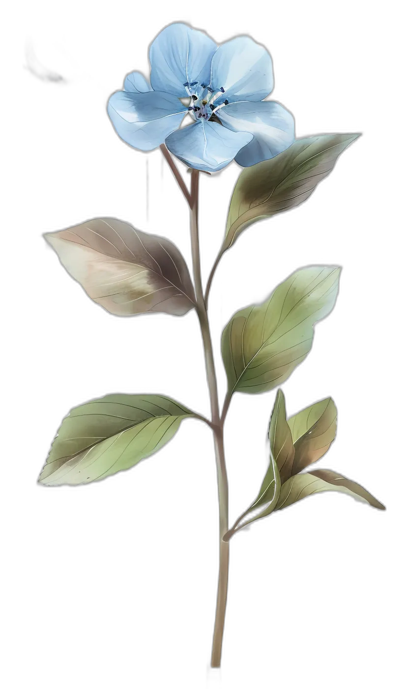 Watercolor Blue Flower