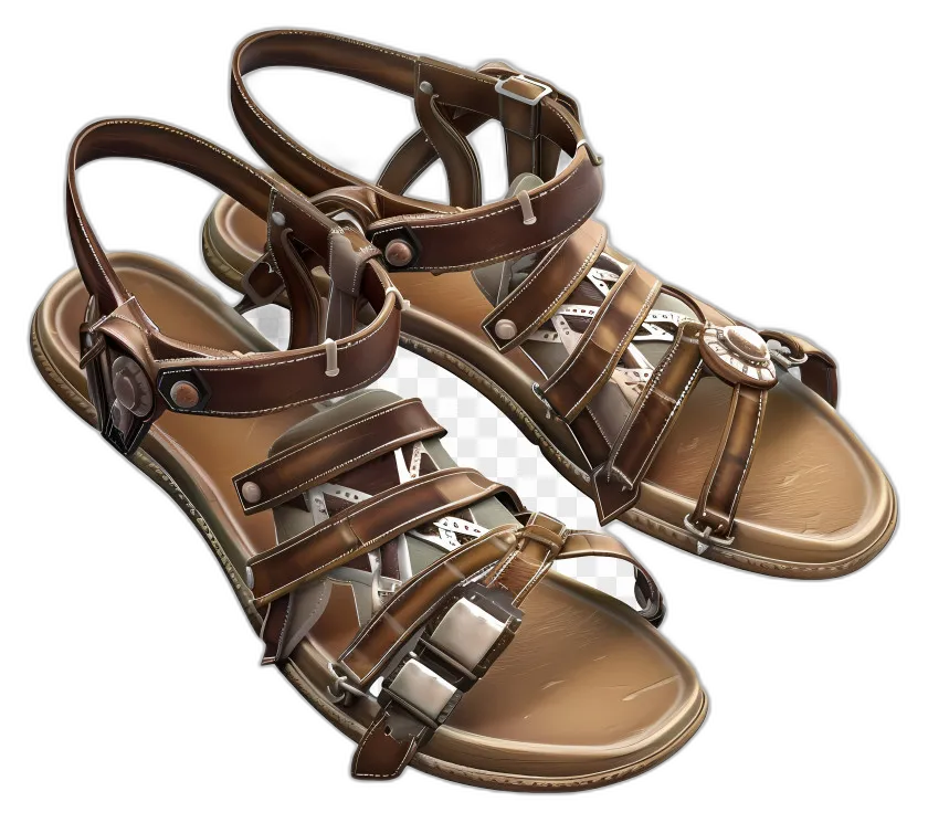 Brown Leather Gladiator Sandals