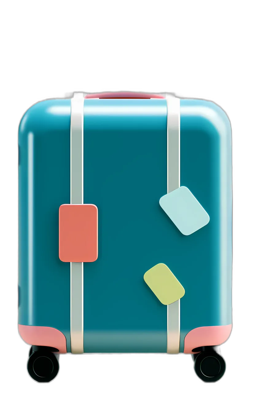 Teal Glossy Travel Suitcase