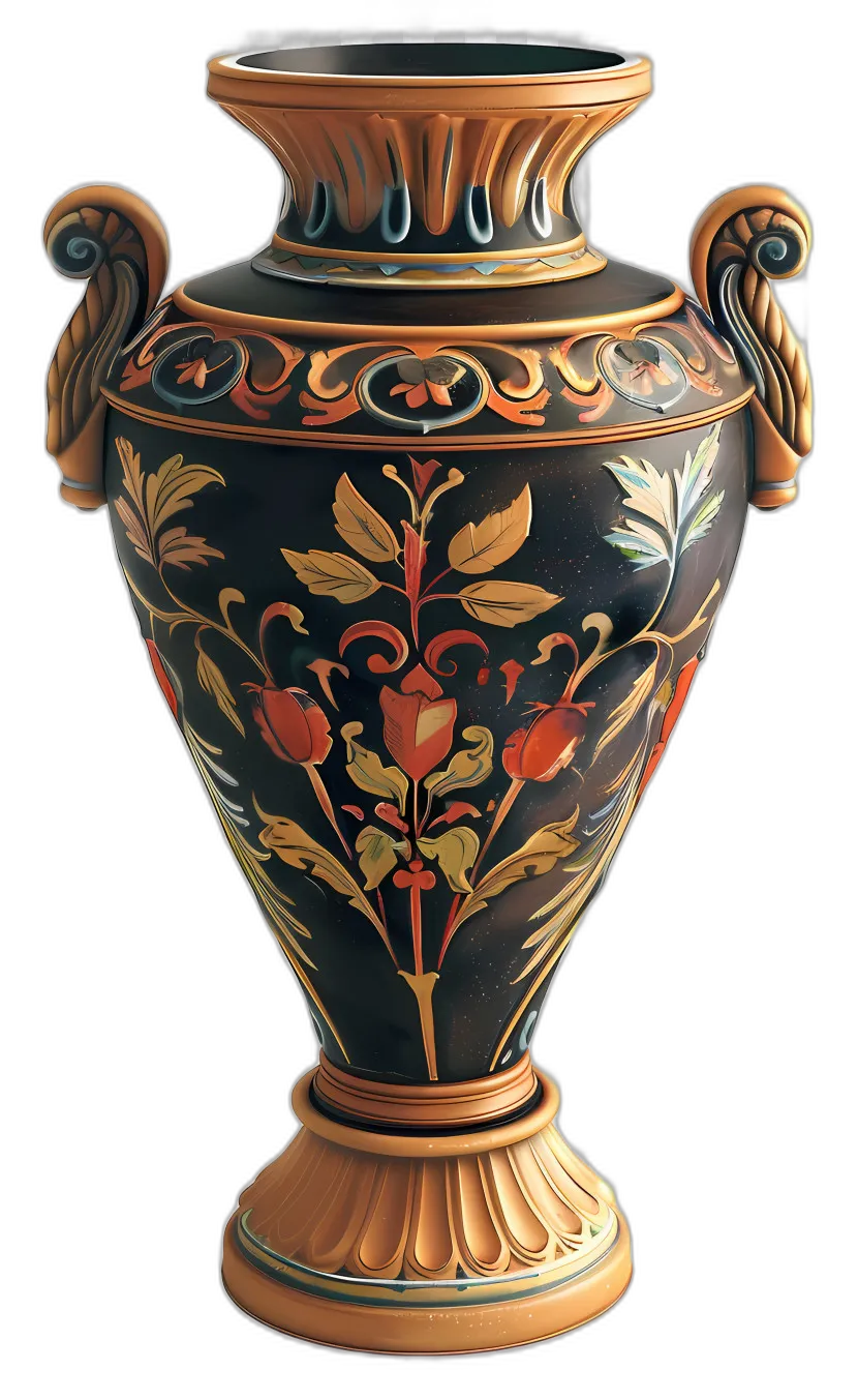 Ornate Floral Terracotta Vase