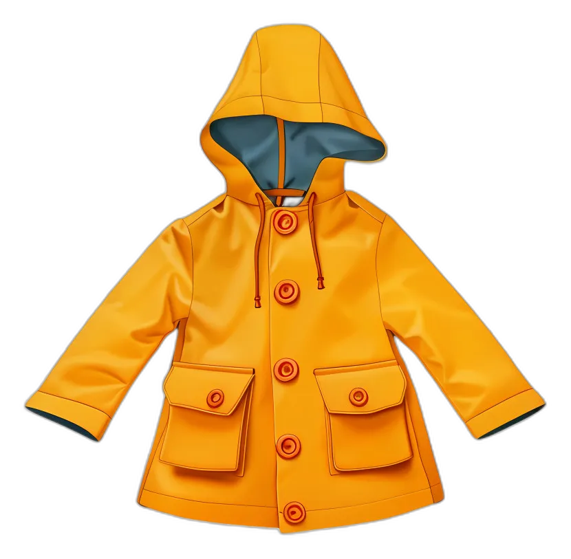 Yellow Kids Raincoat with Hood