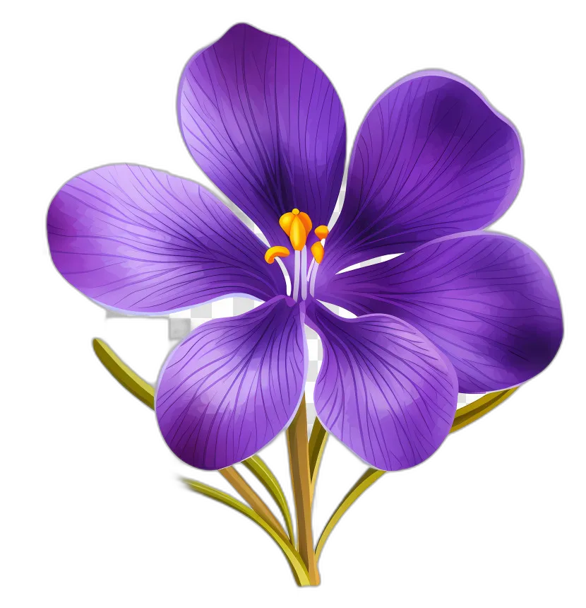 Stylized Purple Crocus Flower