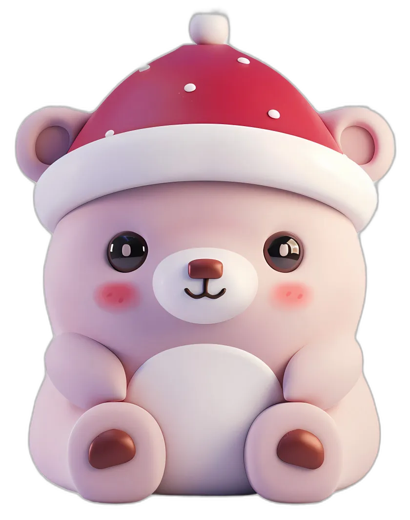 Cute Christmas Teddy Bear with Santa Hat