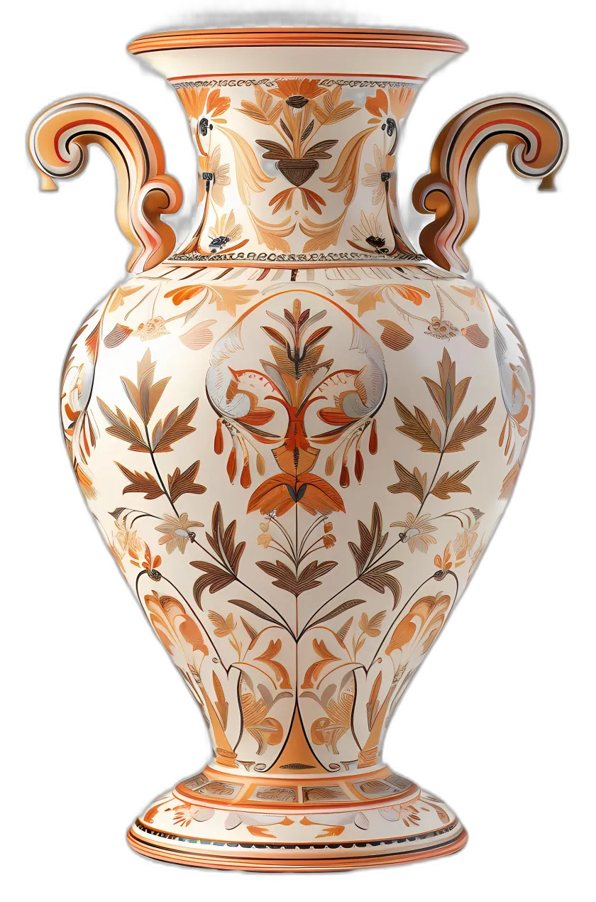 Antique Floral Ceramic Vase
