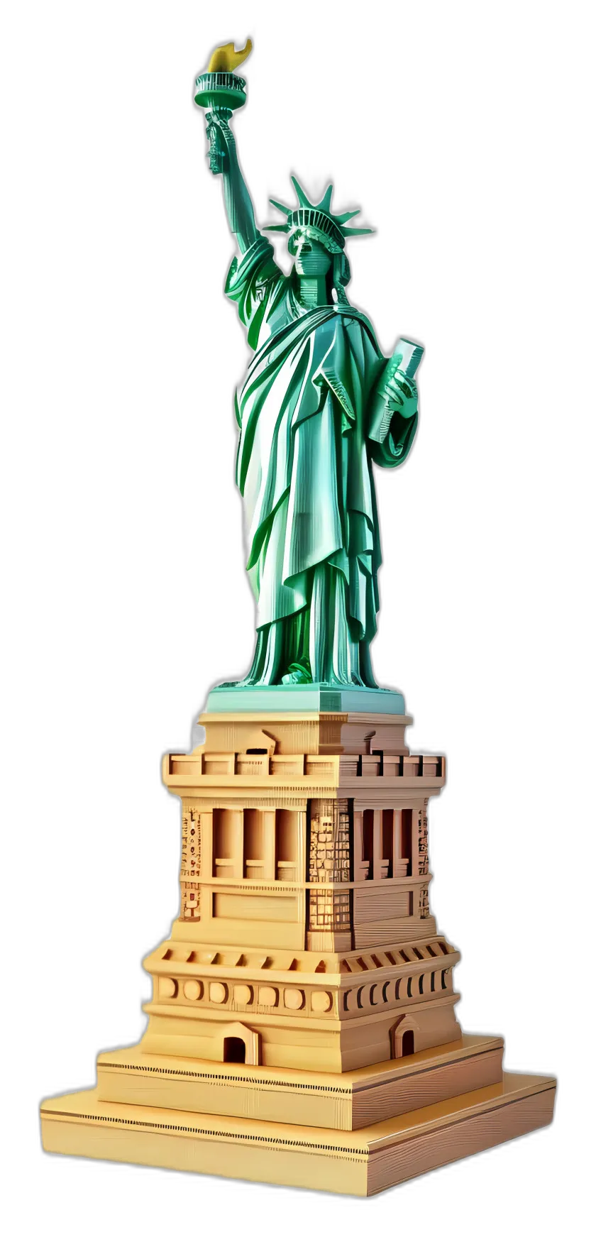 Textured Teal Statue of Liberty