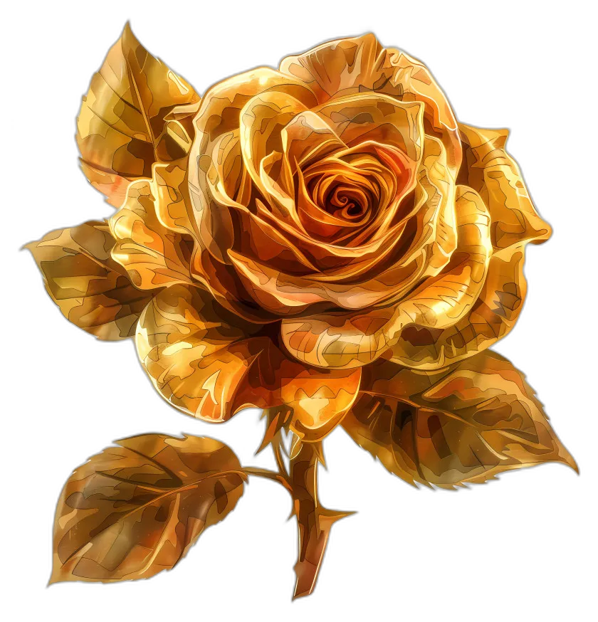 Golden Metallic Rose