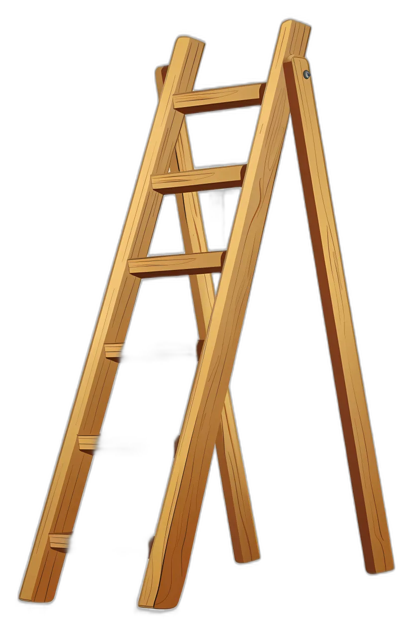 Wooden A-Frame Ladder