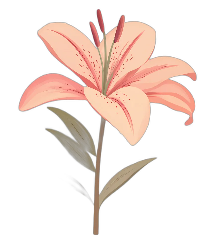 Stylized Peach Lily Flower