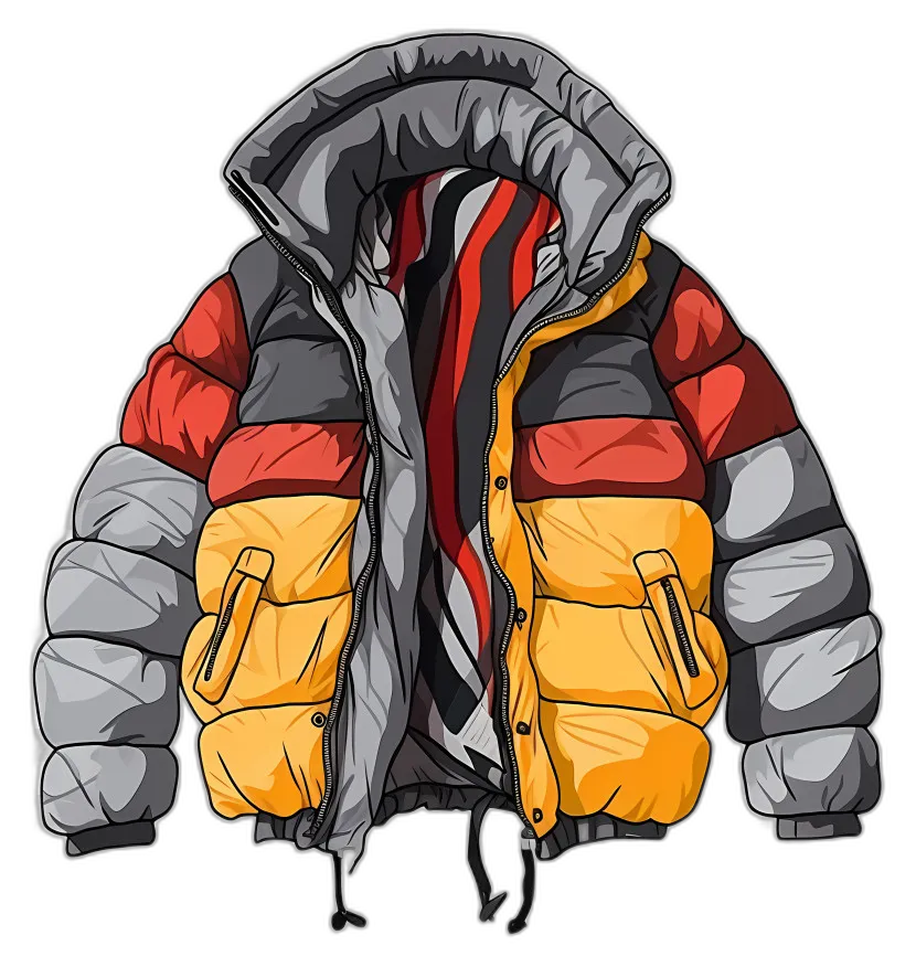 Color Block Puffy Winter Jacket