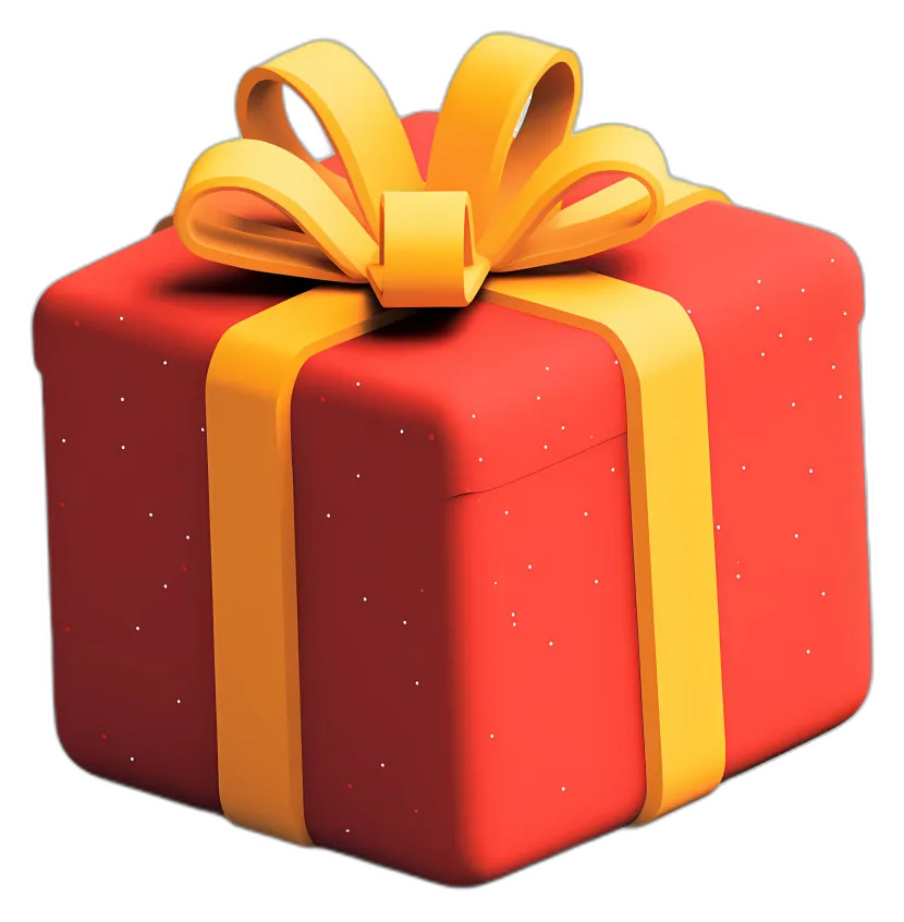 Red Gift Box with Yellow Ribbon