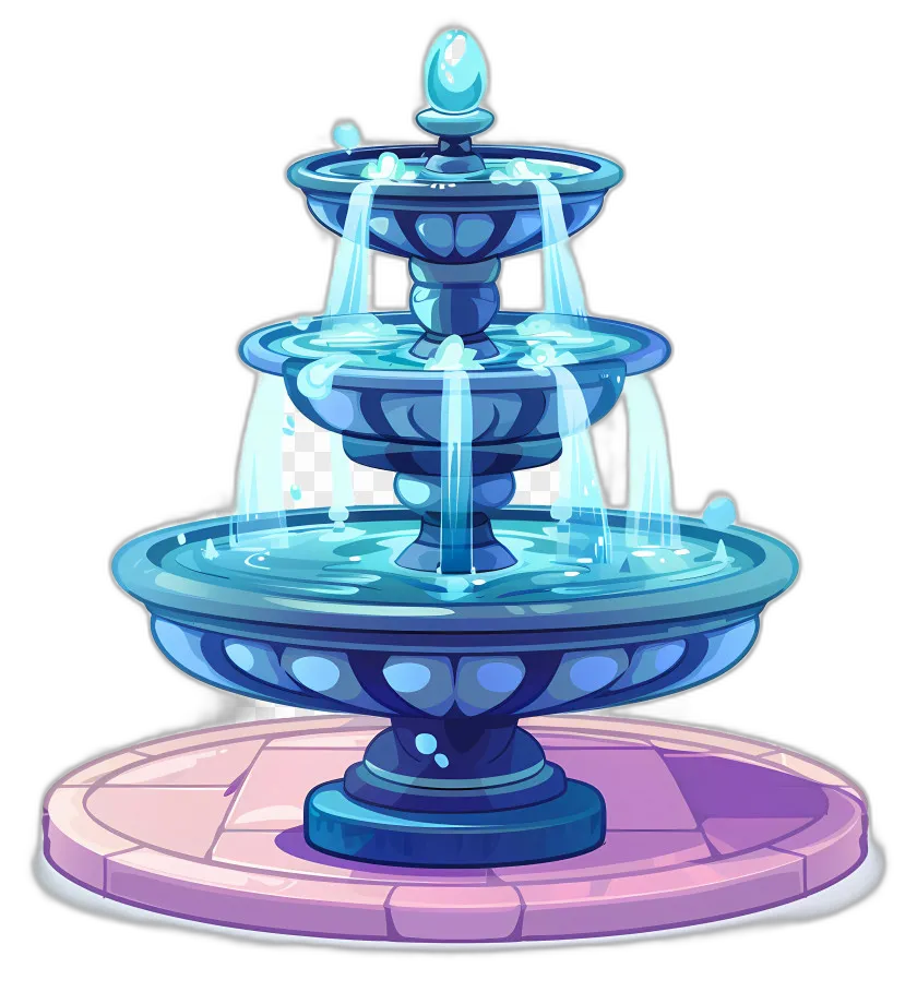 Three Tiered Blue Fountain