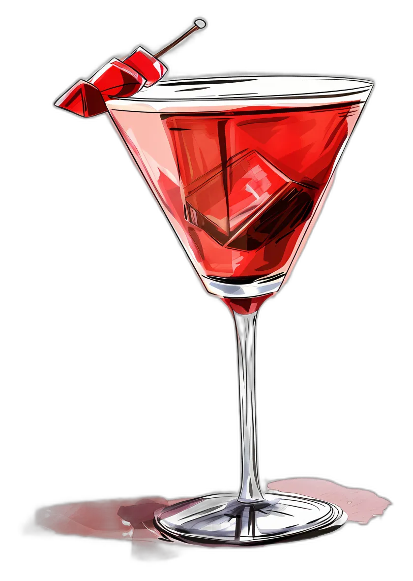 Stylized Red Cocktail Martini