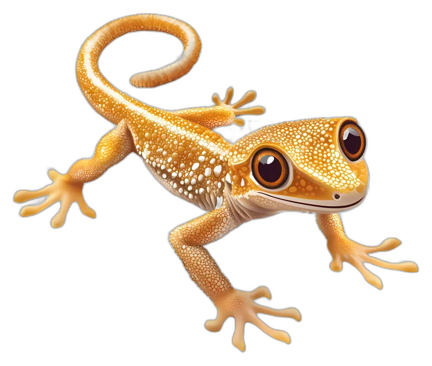 Cartoon Orange Gecko with White Spots
