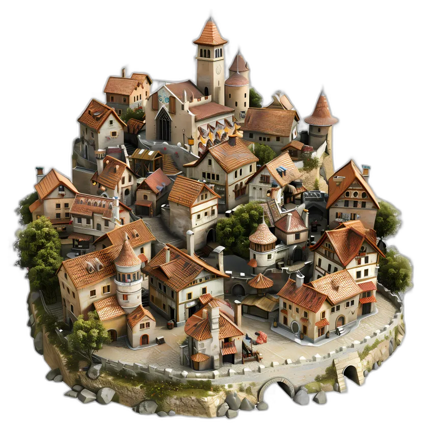 Miniature Rocky Island Village