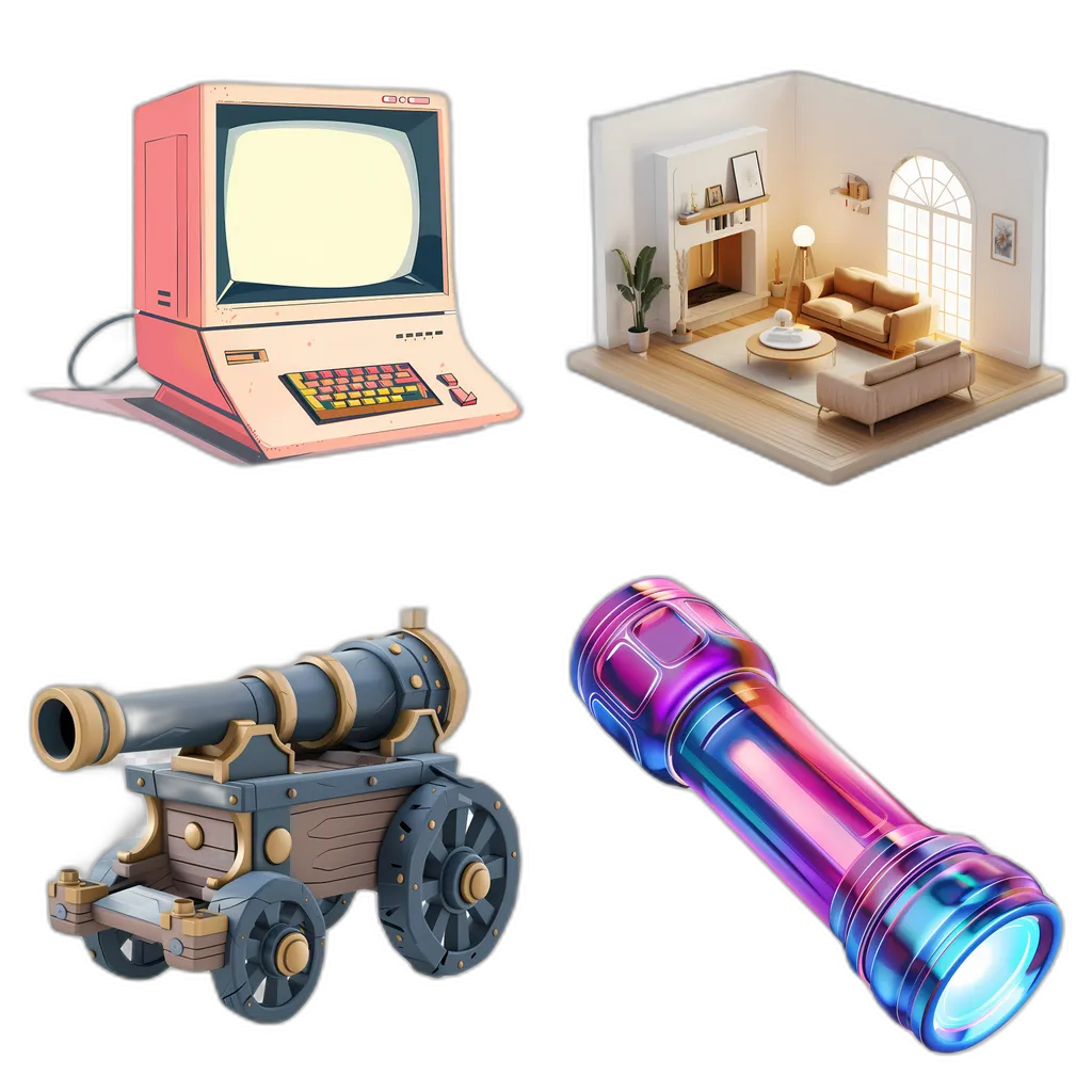 Retro Tech and Modern Design Asset Bundle