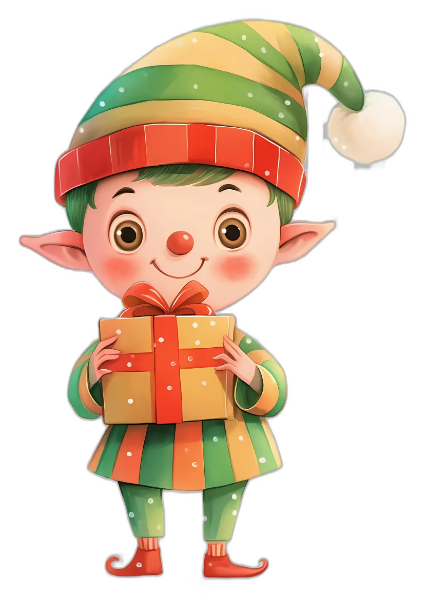 Christmas Elf with Gift Box