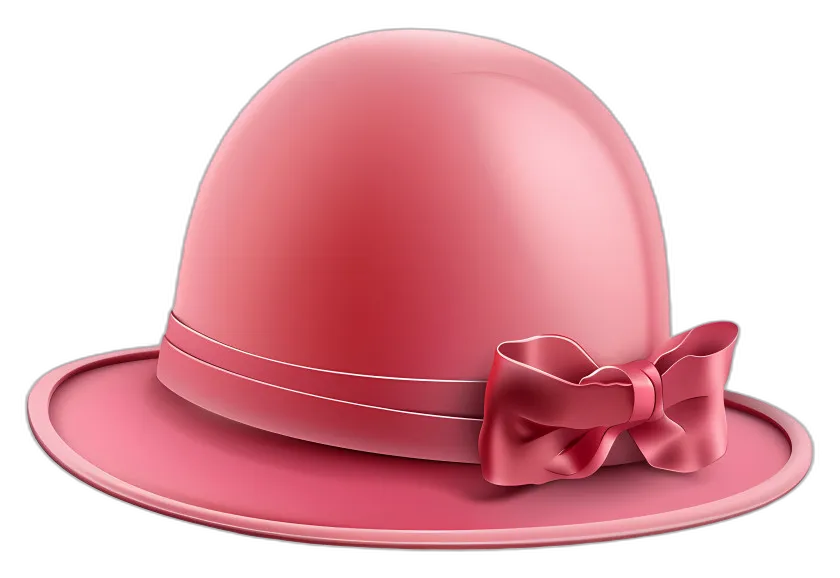 Pink Bowler Hat with Satin Bow