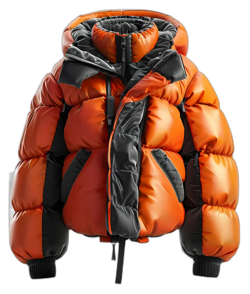 Orange Puffer Winter Jacket